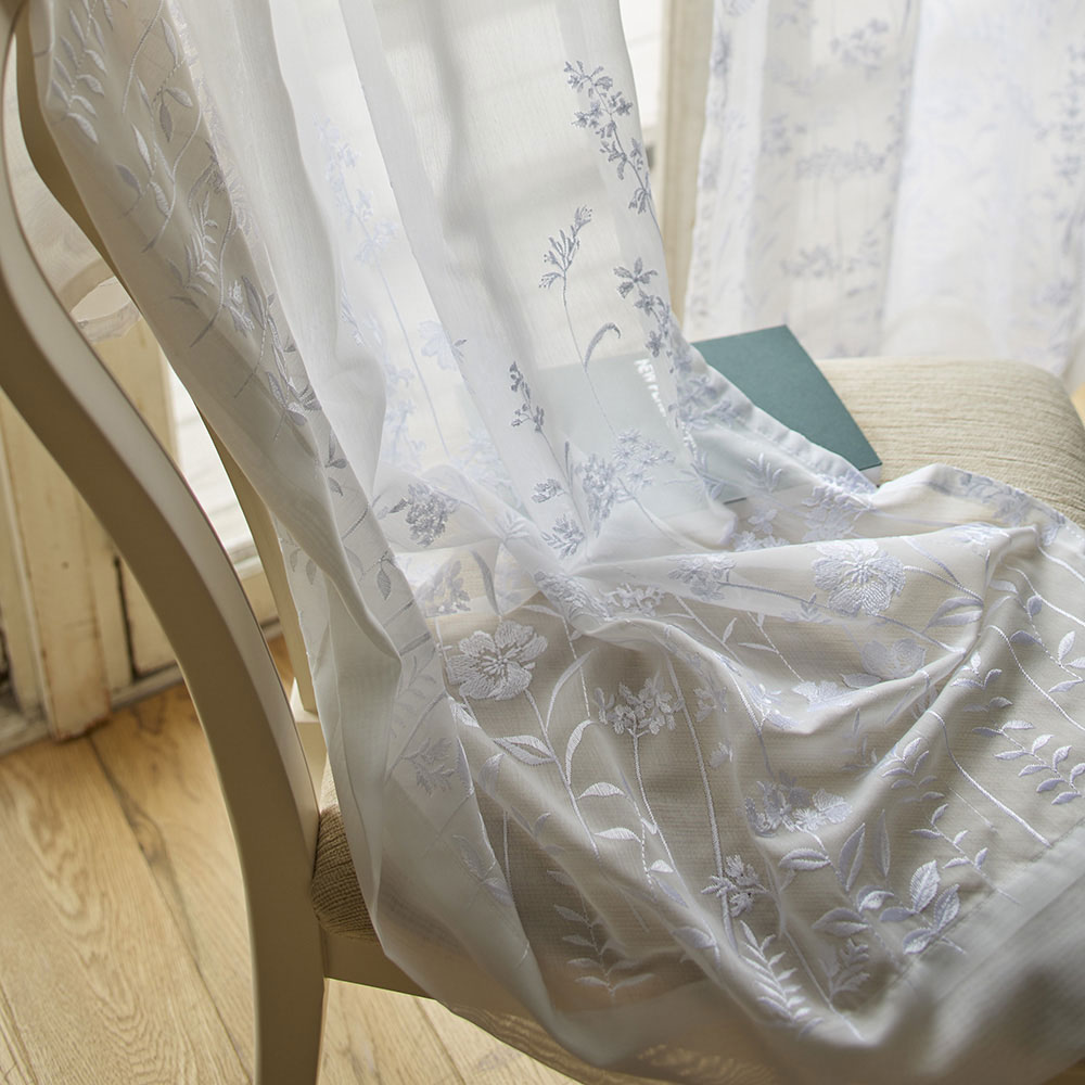 ≪約100cm×213cm≫フラワー刺繍レースカーテン 2枚 レースカーテン カーテン H73617