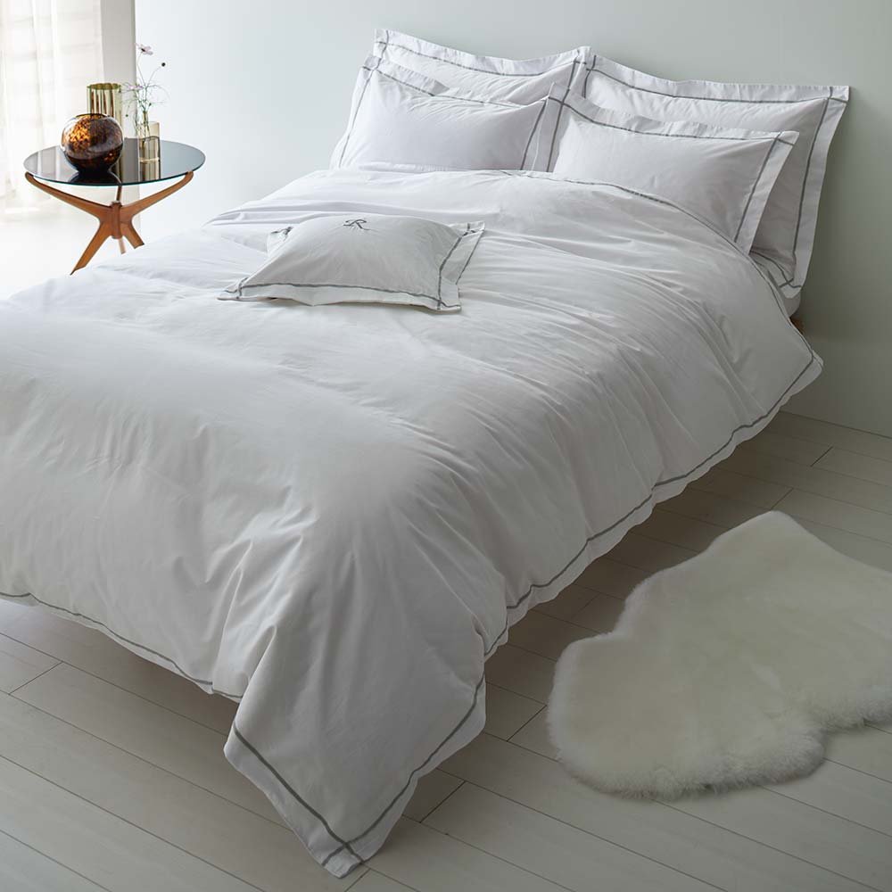 ≪ダブルロング≫ ホテル仕様超長綿サテンカバーリング Ciel/シエル 掛けカバー 掛け布団カバー 布団カバー シーツ H73811