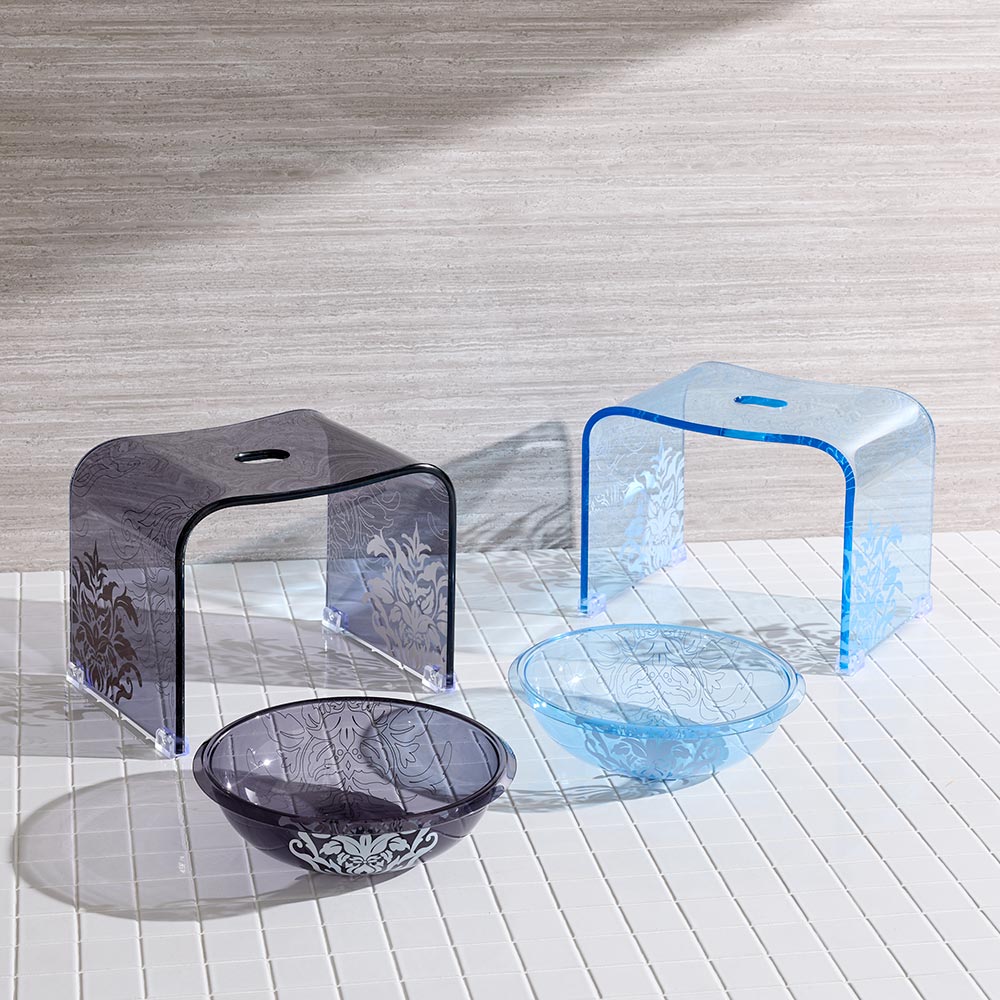 ≪M≫ サミーラ バスチェア＆ボウル2点セット バスチェア 湯桶 洗面器 バス用品 バスマット H75112