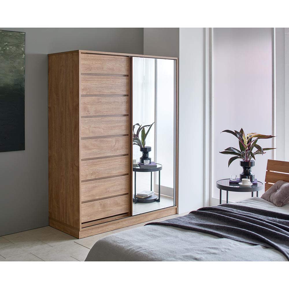 タワーチェストクローゼット 幅120cm ミラータイプ ワードローブ クローゼット 衣類収納 H76033