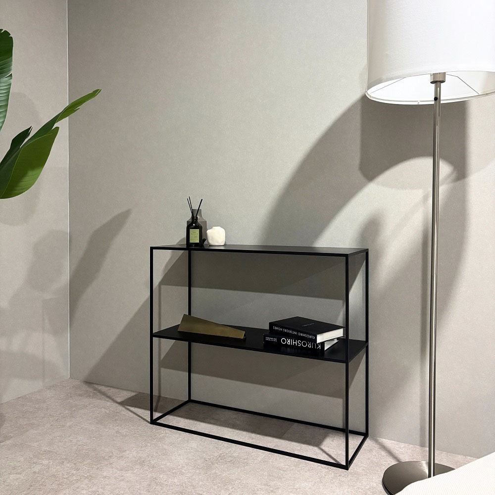 KUROSHIRO コンソールテーブル コレクションケース ディスプレイラック 飾り棚 本棚 ラック シェルフ H78503