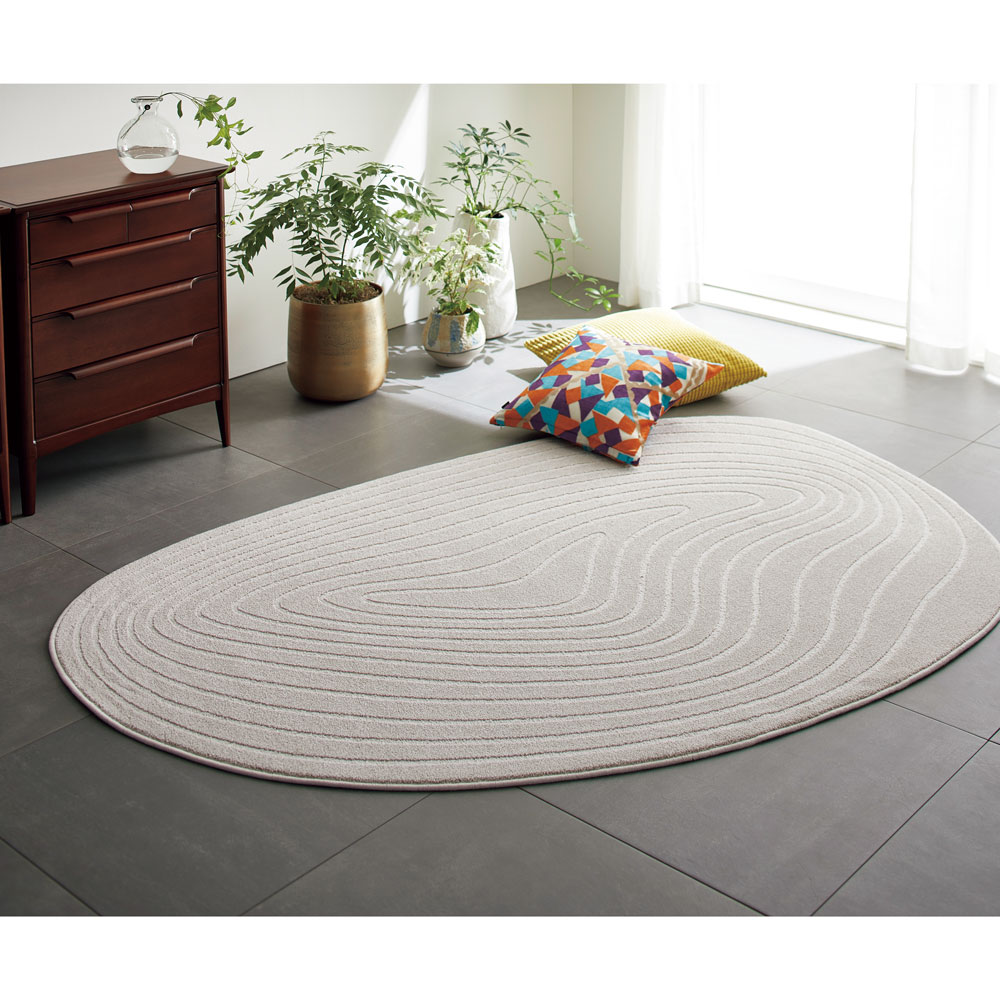 ≪約200cm×250cm≫ ストーンシェイプラグ ラグ カバー カーペット ラグ マット H80312