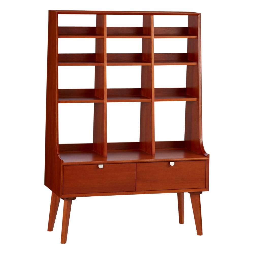 北欧ヴィンテージ風Vカットデザイン リビングシェルフ・ディスプレイラック 幅85cm高さ123cm コレクションケース ディスプレイラック 飾り棚 本棚 ラック シェルフ H80417