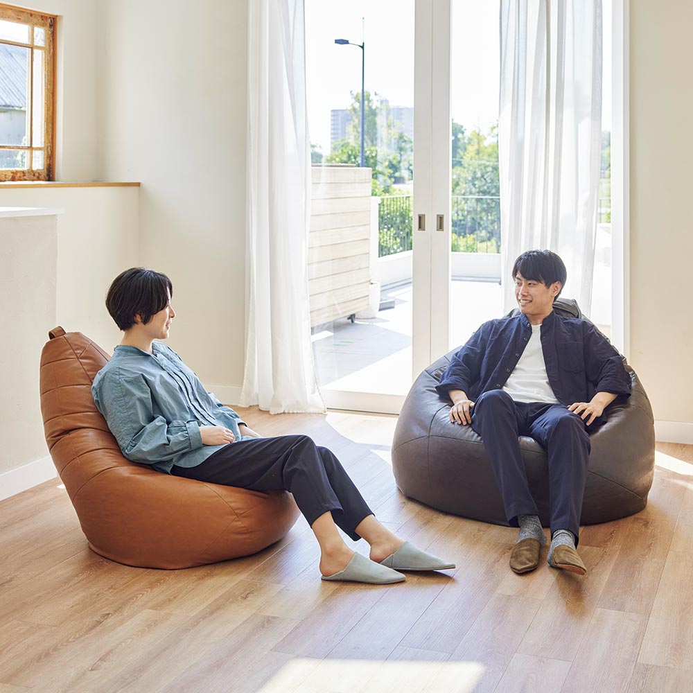 ブラウン キルティングビーズクッション　Drop2 Amazon.co.jp: フレックス販売 ビーズクッション 埋もれる幸せ