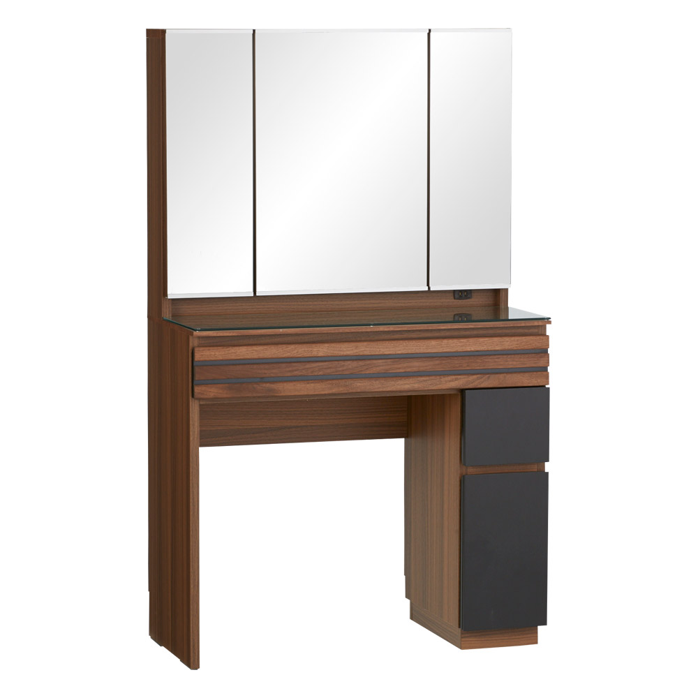 Alus Style/アルススタイル チェストシリーズ 三面鏡ドレッサー 幅80.5cm ドレッサー 化粧台 鏡台 小物収納 フリーボックス H81315