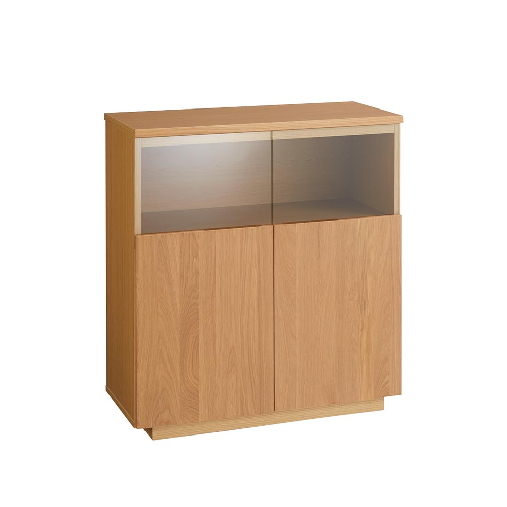 LEDライト付きサイドボードシリーズ LEDサイドボード 幅80cm キャビネット リビングボード リビング収納 H81325