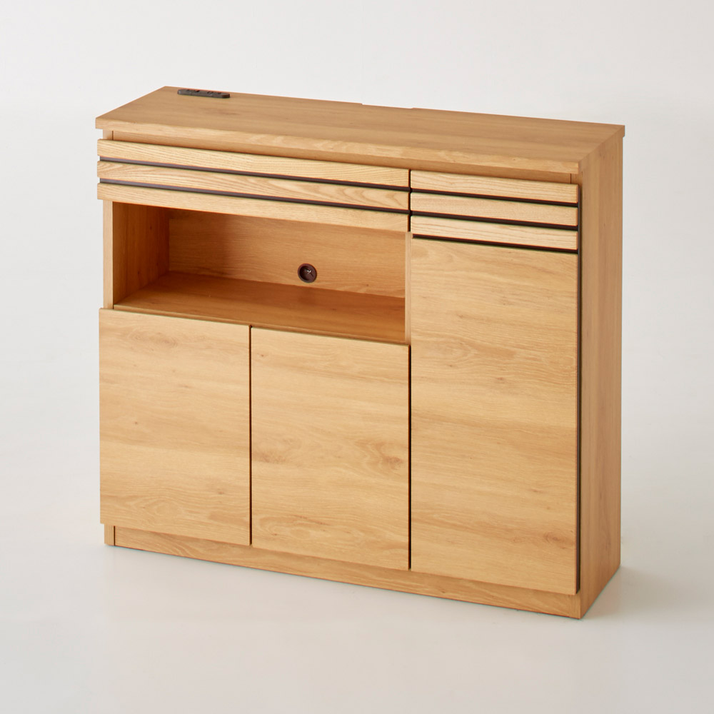 Remonte/ルモンテ 格子薄型ルーター収納 幅90cm キャビネット リビングボード リビング収納 H81412