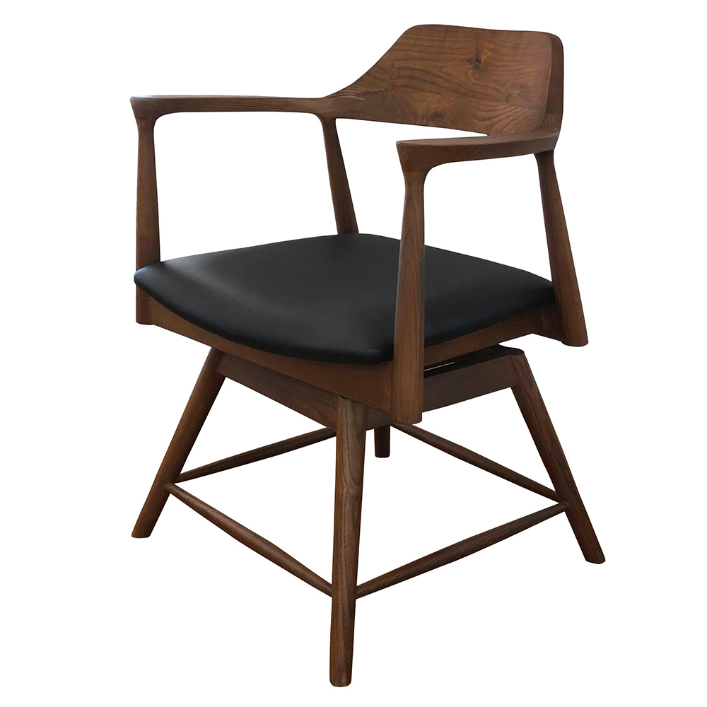 アッシュ天然木 回転アームチェア 回転椅子 椅子 チェア H82030