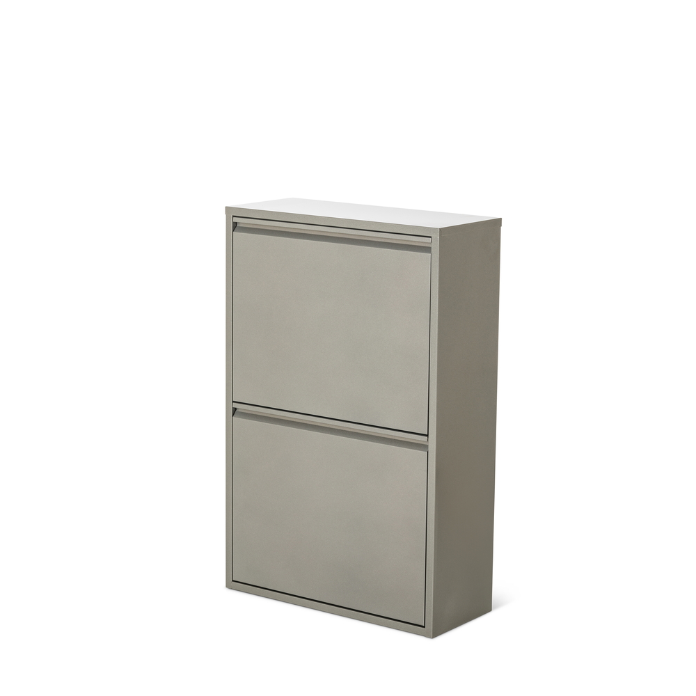 DOTTUS/ドッタス ダストボックス2×2段（4分別ゴミ箱）幅60cm奥行25cm高さ92cm（ホワイト・グレー） キッチン 分別 ダストボックス H82125