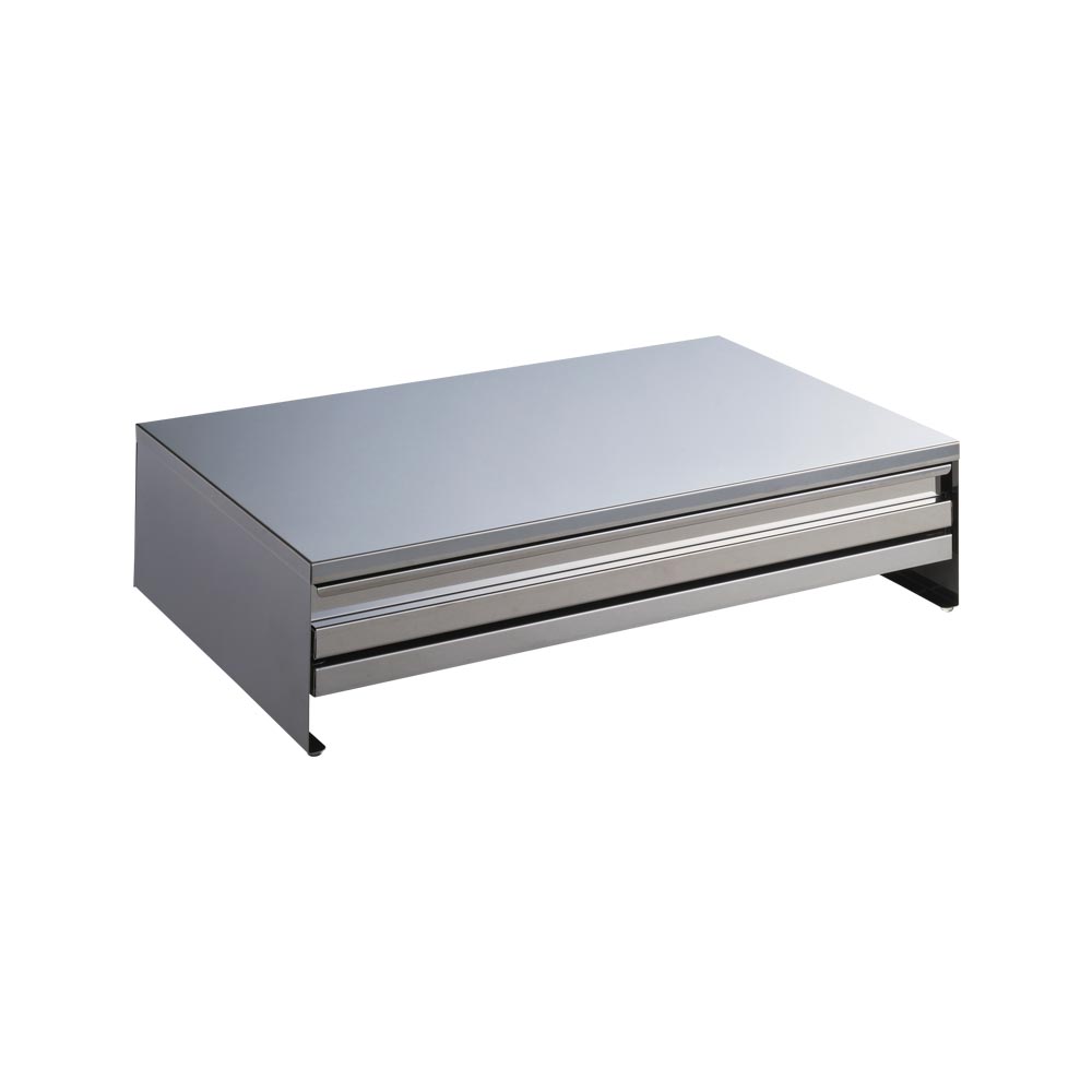 ≪幅55cm 引き出し付き≫ S-tena/ステナ ステンレス製 スライドテーブル付 レンジ下収納 冷蔵庫周り収納 キッチン用品収納 H82210