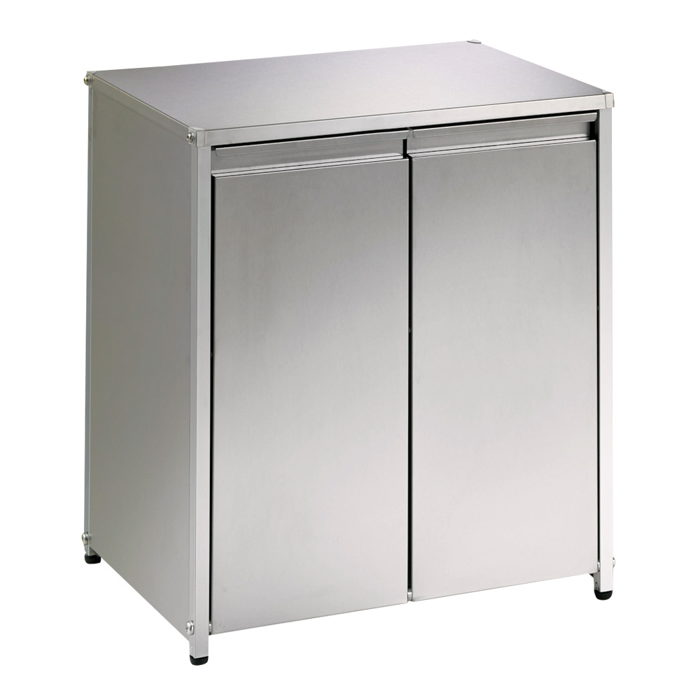 ステンレス製ダストボックスワゴン 2分別タイプ キッチン 分別 ダストボックス H82212