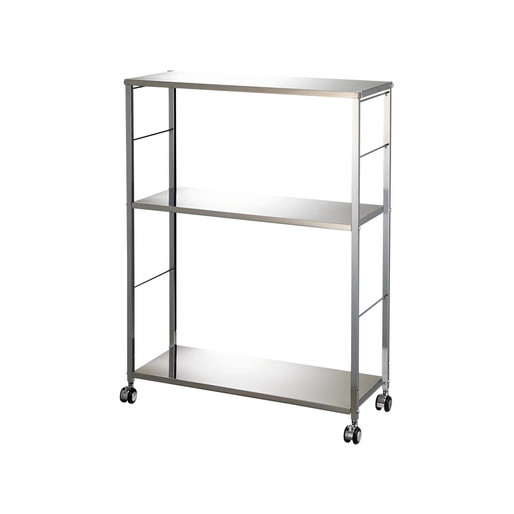 作業スペースが拡張できるステンレスキッチンワゴン 幅67.5cm キッチン 収納カート キッチン収納 H82216