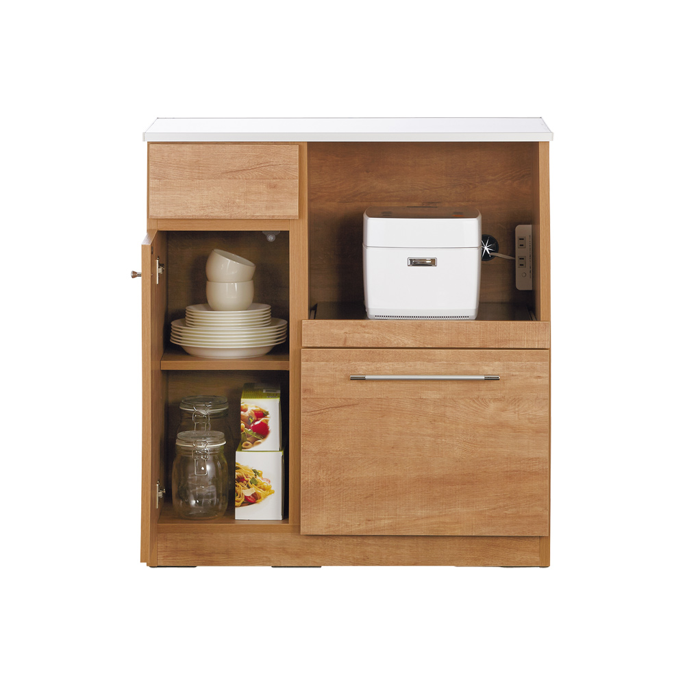 Cretty/クレッティ ステンレス天板 ナチュラルモダンキッチン収納 カウンター幅80cm キッチンカウンター キッチン収納 H82408