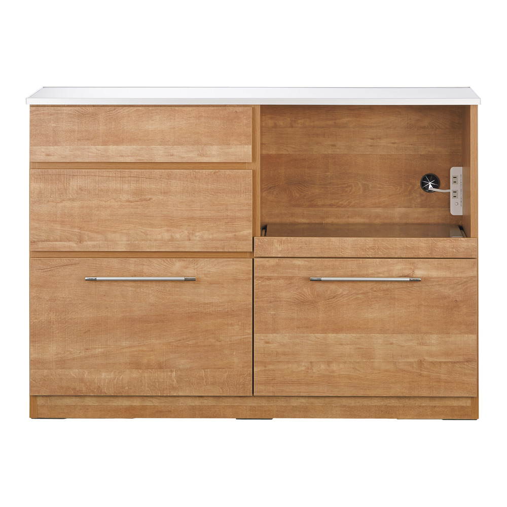 Cretty/クレッティ ステンレス天板 ナチュラルモダンキッチン収納 カウンター幅120cm キッチンカウンター キッチン収納 H82409