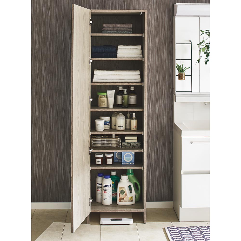 Fiennes/ファインズ ミラー扉サニタリー収納 幅40cm 奥行33.8cm 洗面所収納 隙間収納 トイレ 洗面所 ランドリー収納 H82508