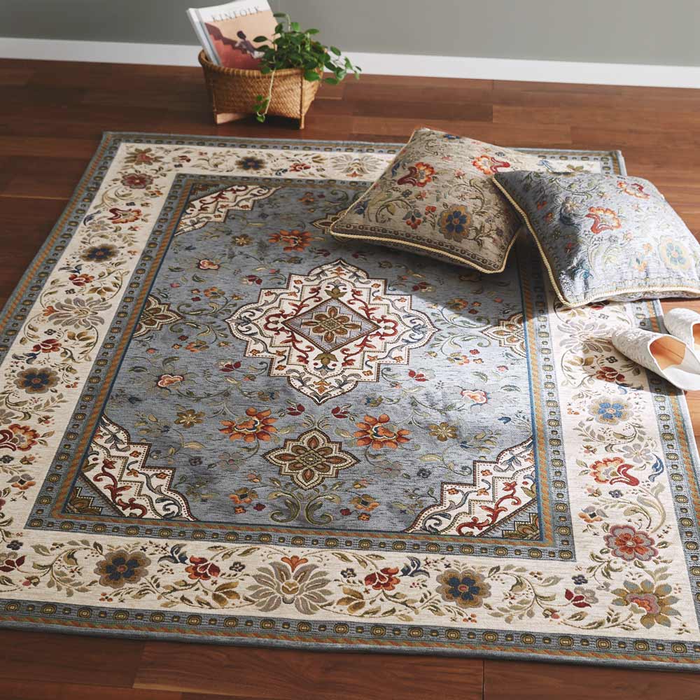 ≪140×200cm≫ イタリア製ジャカード織ラグ〈イスタ〉 洗えるラグ カーペット ラグ マット H82911