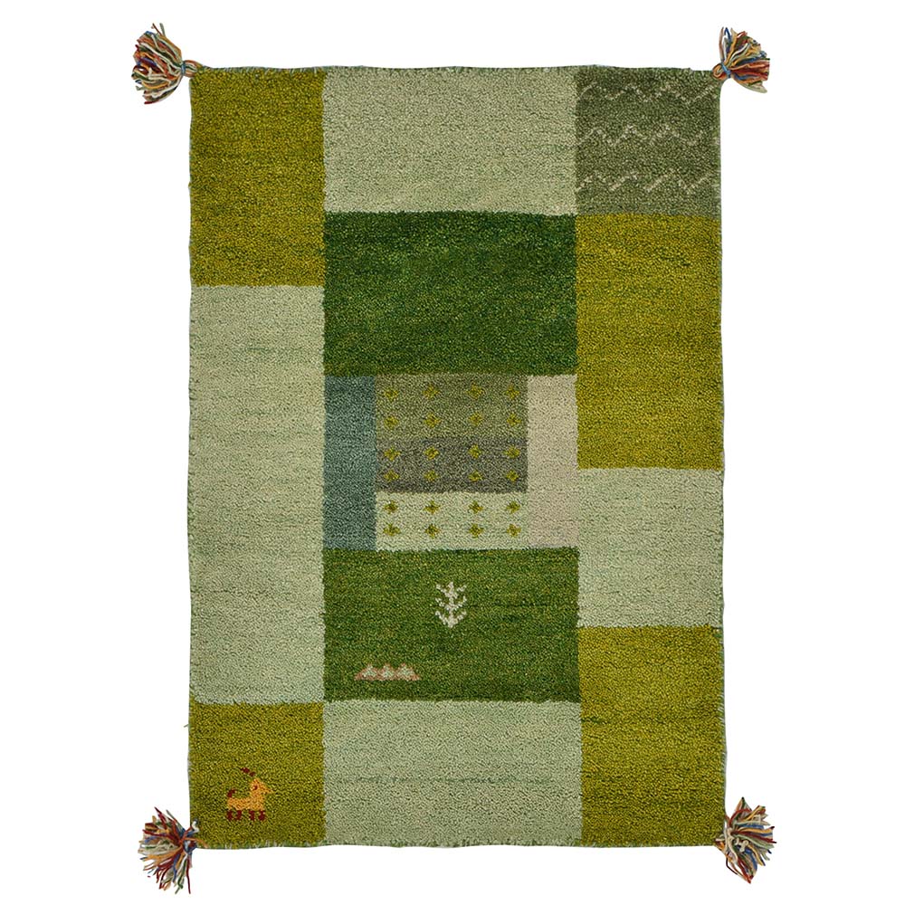 Gabbeh/ギャッベ インド製マット 約60cm×90cm 玄関マット カーペット ラグ マット H82926