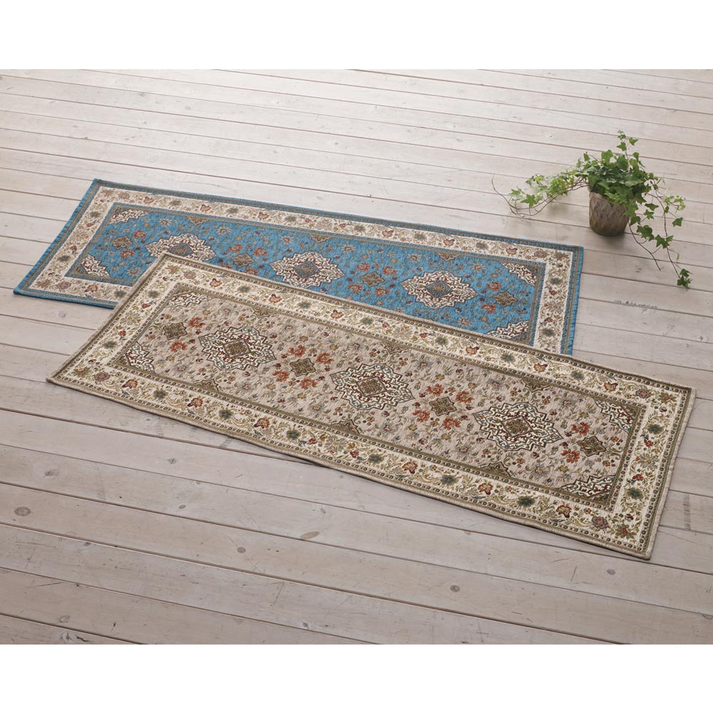 ≪約65×120cm≫ イタリア製ジャカード織マット〈イスタ〉 玄関マット カーペット ラグ マット H82952