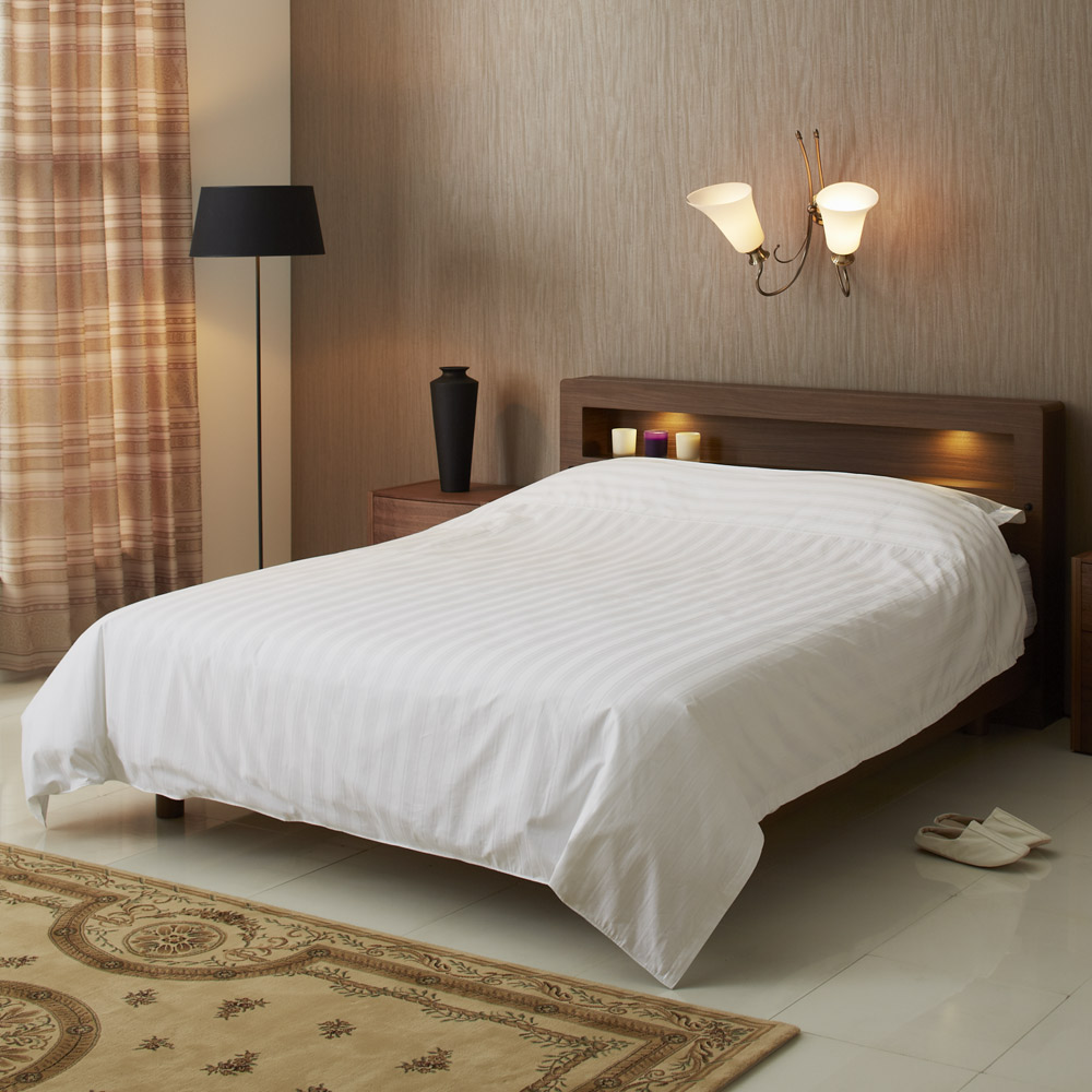 ≪ダブルロング≫ サティーンストライプ 掛けカバー 掛け布団カバー 布団カバー シーツ H83029