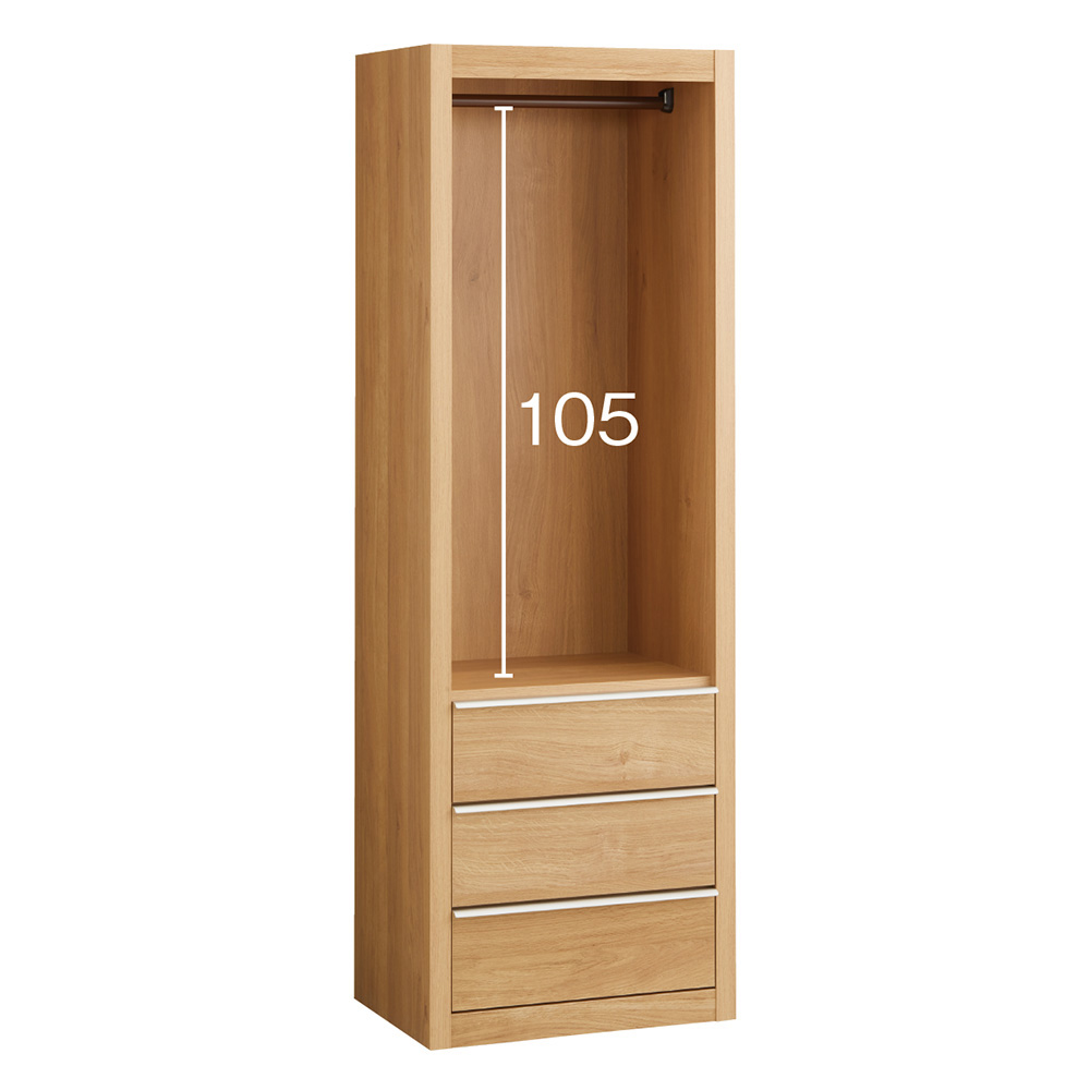 Antisala/アンティサラ クローゼットユニット収納・オーク 幅60cm チェスト付ワードローブ ワードローブ クローゼット 衣類収納 H83207