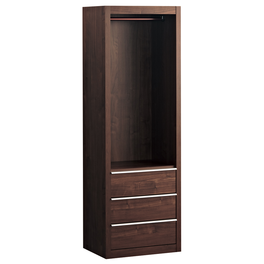 Antisala/アンティサラ クローゼットユニット収納・ウォルナット 幅60cm チェスト付ワードローブ ワードローブ クローゼット 衣類収納 H83218