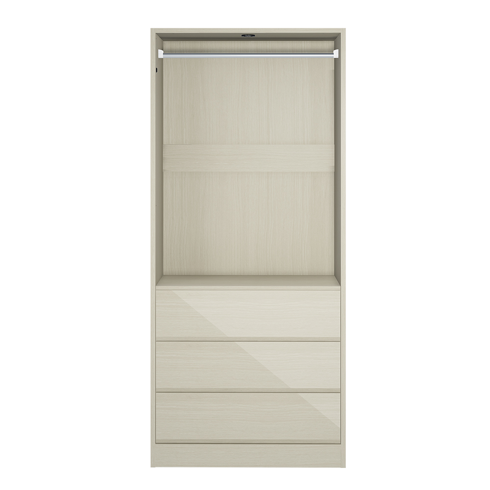 Vises/ヴィセス オープンワードローブ 幅80cm ハンガー&引き出し ワードローブ クローゼット 衣類収納 H83326