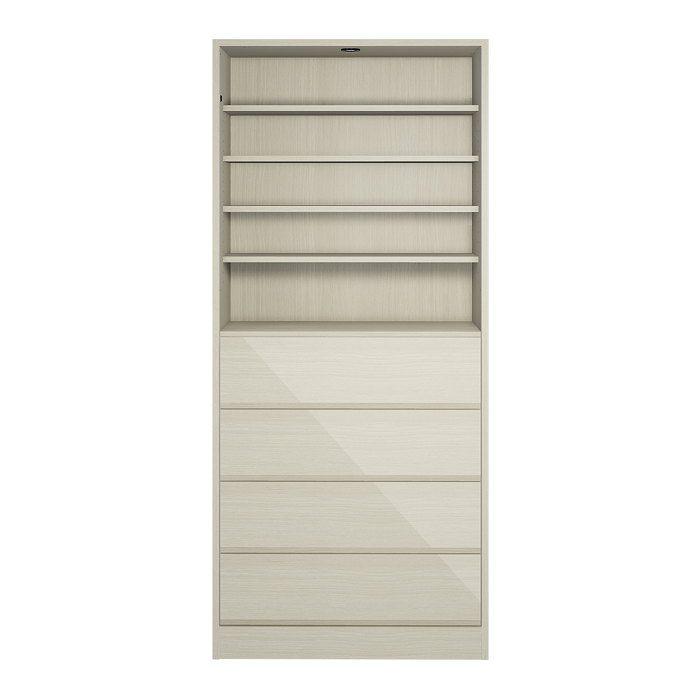 Vises/ヴィセス オープンワードローブ 幅80cm 棚&引き出し ワードローブ クローゼット 衣類収納 H83327