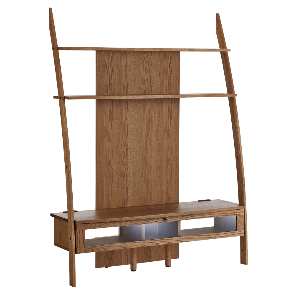 テレビ台 幅135高さ179cm [組立・設置料金込] 【天然木シェルフシリーズ】 壁面収納テレビ台 テレビ台 テレビボード H83939