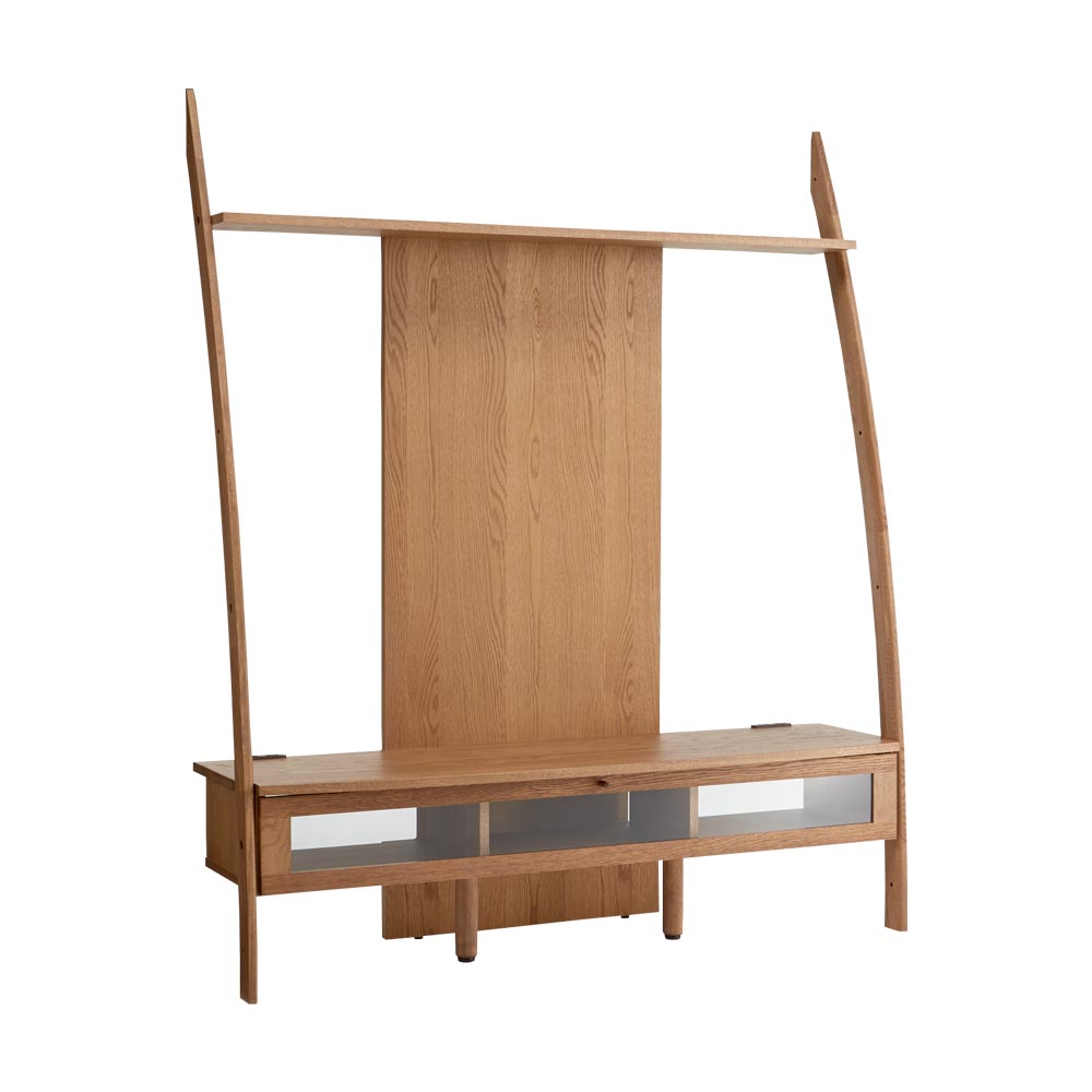 テレビ台 幅150高さ179cm [組立・設置料金込] 【天然木シェルフシリーズ】 壁面収納テレビ台 テレビ台 テレビボード H83940