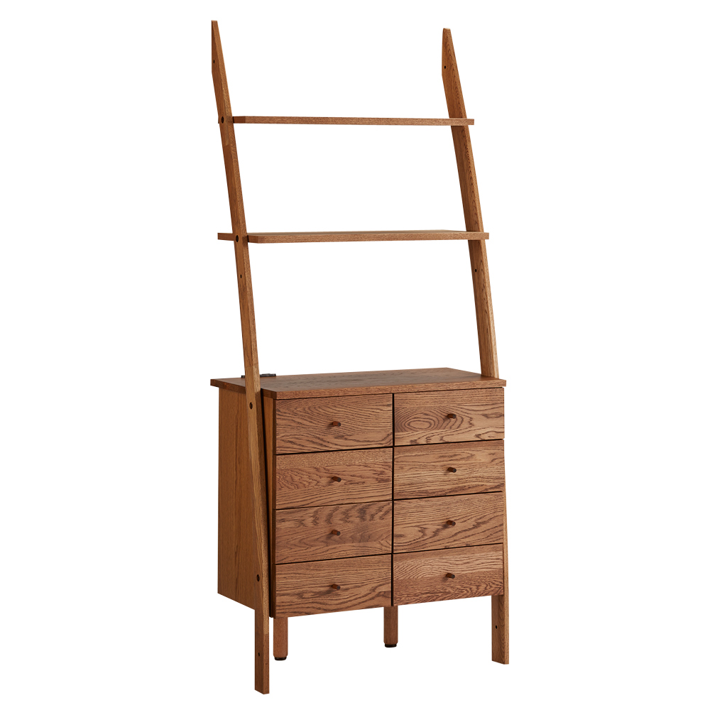 【組立・設置料金込み】 幅75cm 天然木シェルフキャビネット 8杯チェスト［素材：オーク／アルダー］ リビング リビング収納 H8398C