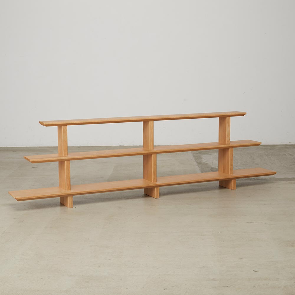 壁掛けテレビ薄型シェルフ 幅180cm ウッドラック 木製シェルフ 本棚 ラック シェルフ H84018