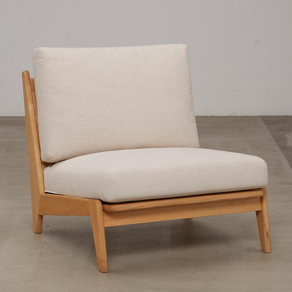 アッシュとラタンのソファ 1人掛け コンパクトソファ ソファ H84024