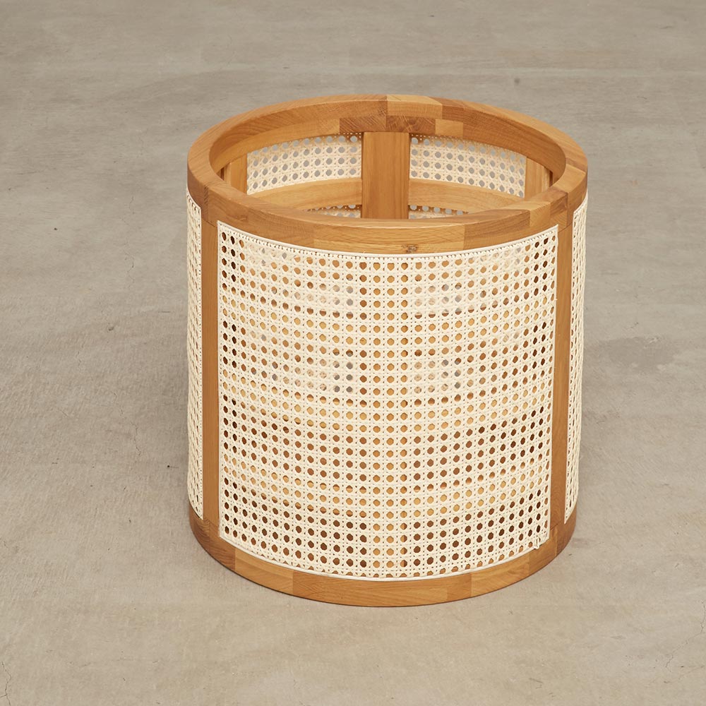 オークとラタンのバスケット L かご収納 小物収納 フリーボックス H84032