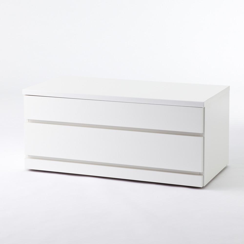 クローゼットチェスト(隠しキャスター付き) 幅90cm・2段 押入れ クローゼット収納 衣類収納 H84109