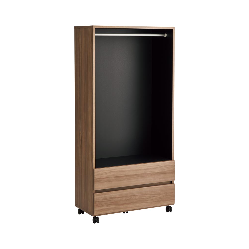 ≪幅80cm≫Gir/ジアー 移動式クローゼット ハンガー&引き出しタイプ ハンガーラック パイプハンガー 衣類収納 H84115