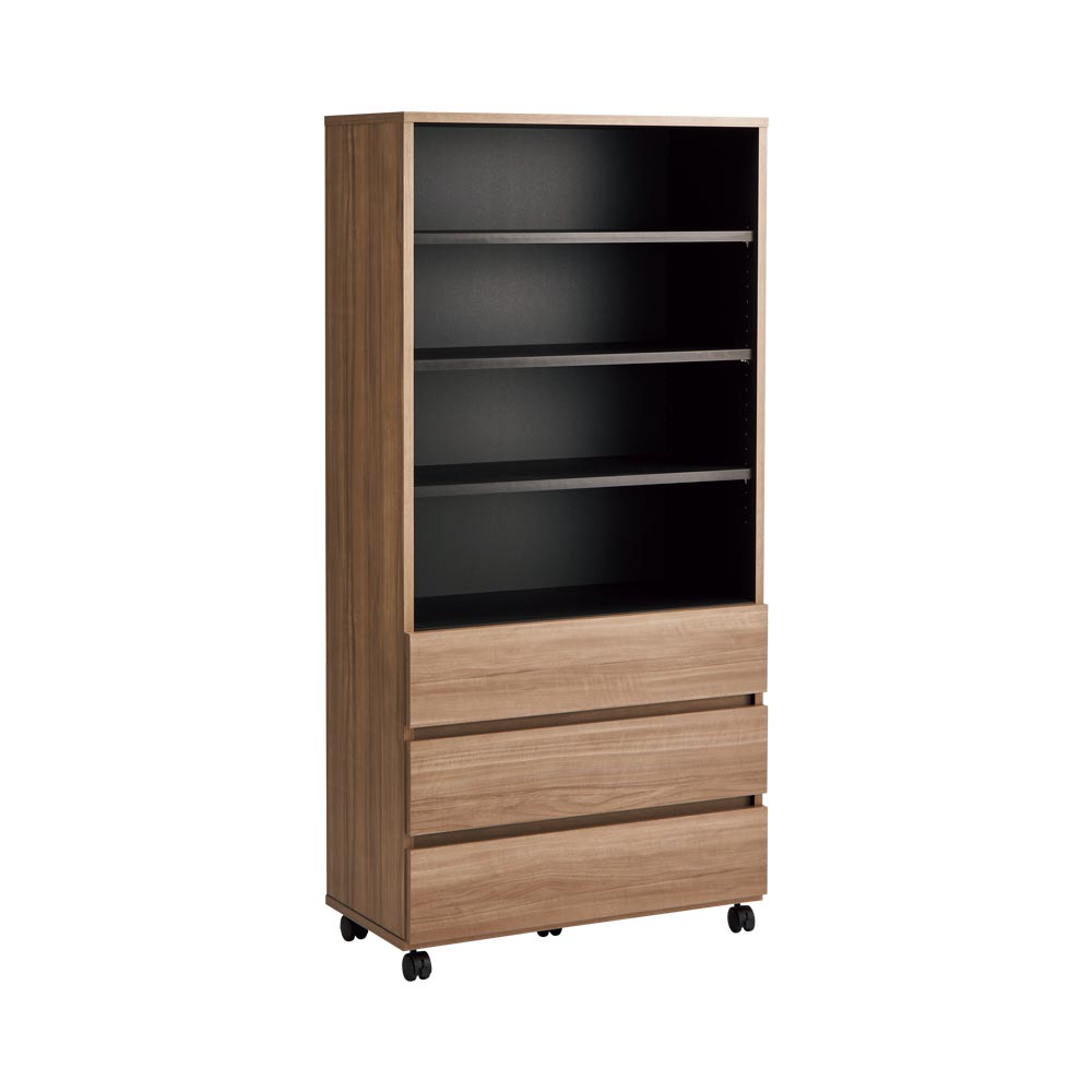 ≪幅80m≫Gir/ジアー 移動式クローゼット 棚&引き出しタイプ ハンガーラック パイプハンガー 衣類収納 H84118