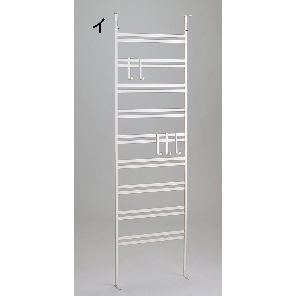 突っ張りダブルラダーパーテーション 幅55cm フック5個付き パーテーション 間仕切り リビング収納 H84148