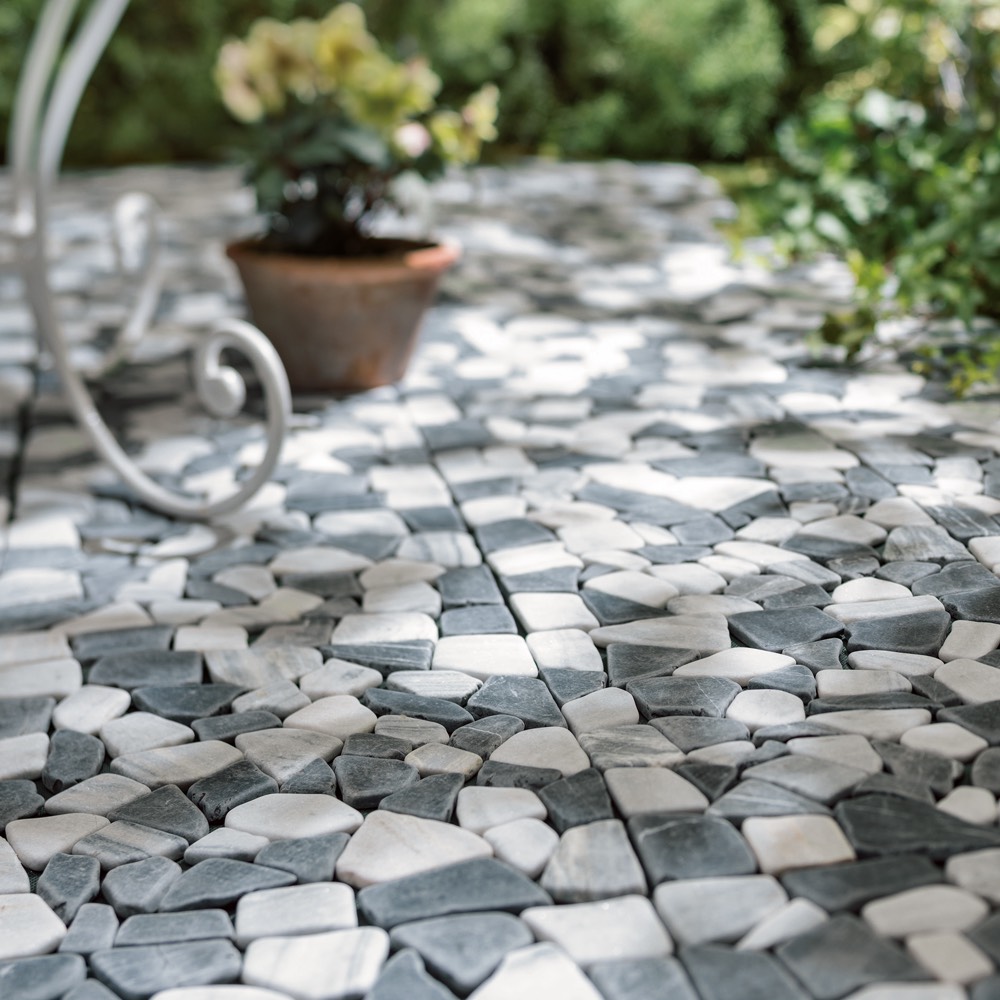 ≪48枚セット≫ 天然石マット防草シート付き 芝 H808Q3