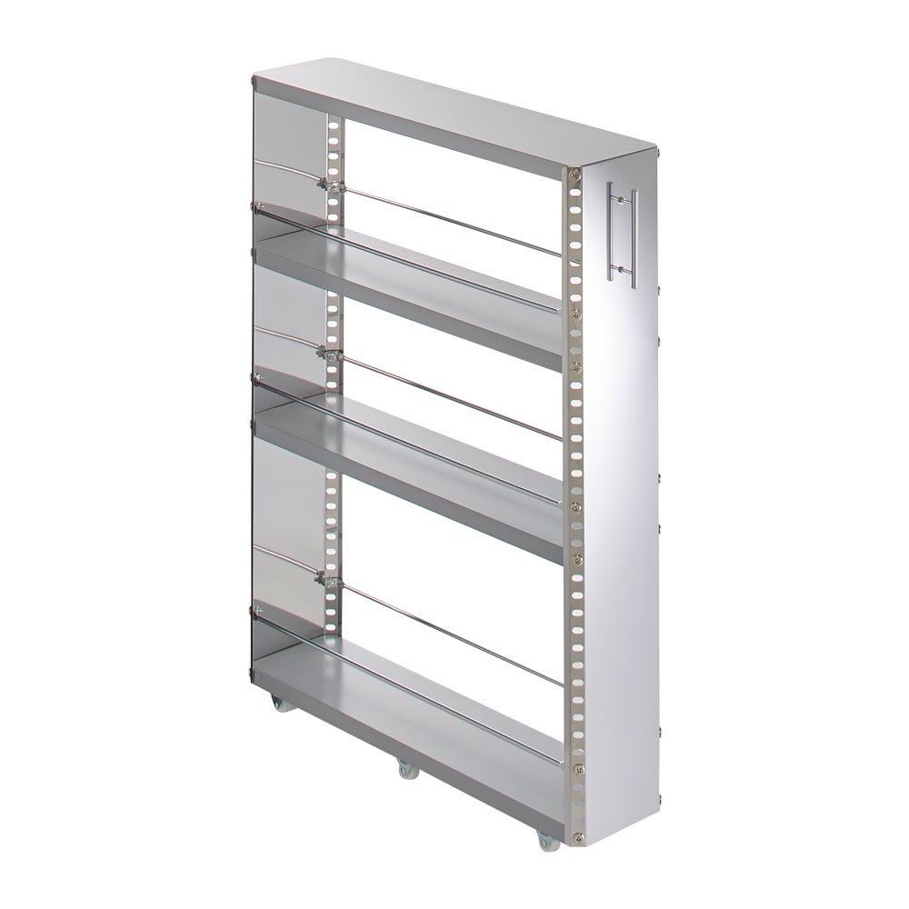 ［幅15奥行60.5高さ81cm］ ステンレス製キッチンすき間収納ワゴン 日本製 キッチンストッカー 隙間収納 キッチン収納 H82232