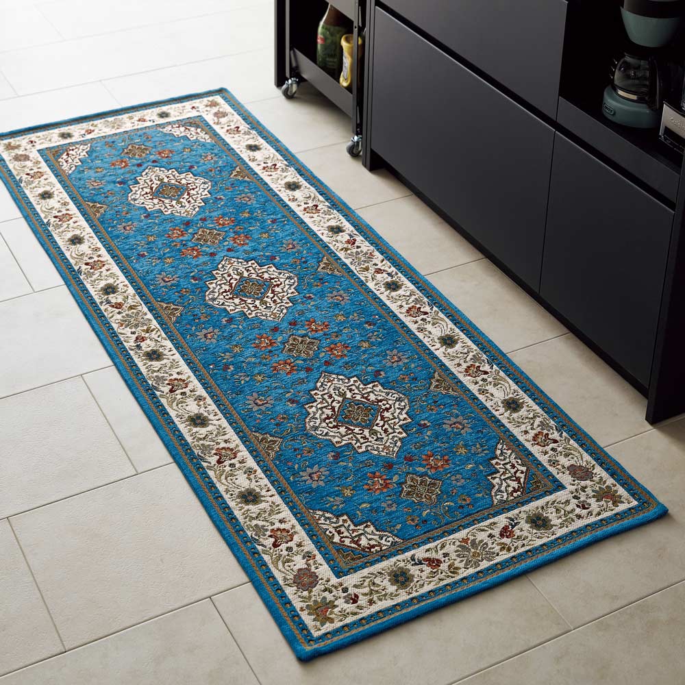 ≪約65×240cm≫ イタリア製ジャカード織マット〈イスタ〉 玄関マット カーペット ラグ マット H82954