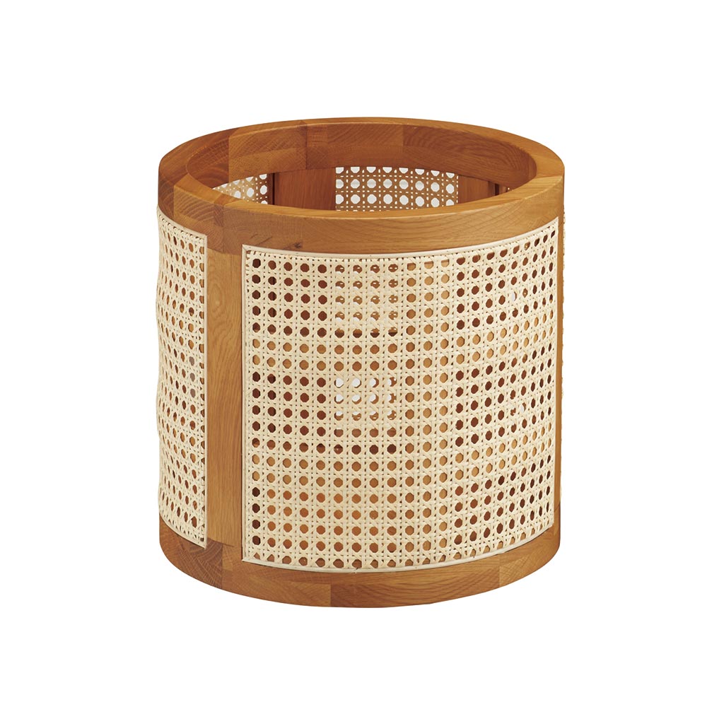 オークとラタンのバスケット M かご収納 小物収納 フリーボックス H84033