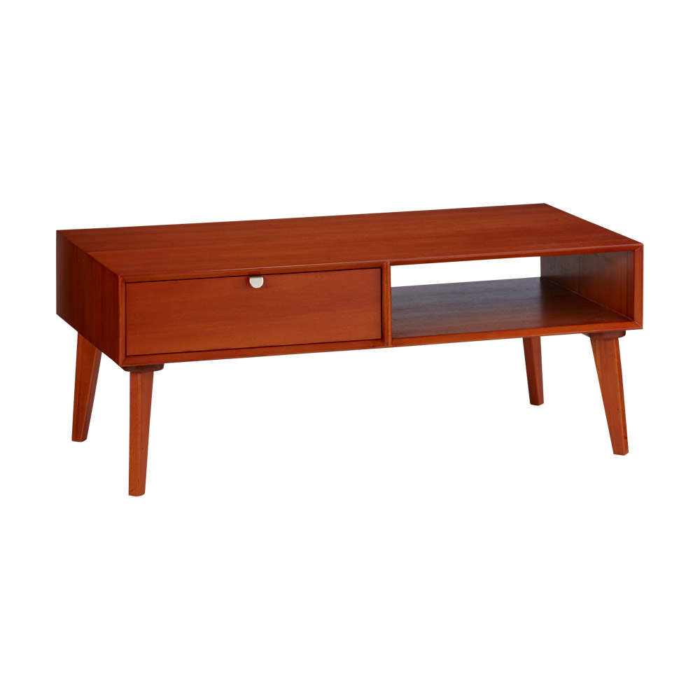 北欧ヴィンテージ風Vカットデザイン リビングテーブル・センターテーブル 幅105cm ローテーブル センターテーブル 座卓 テーブル H90604