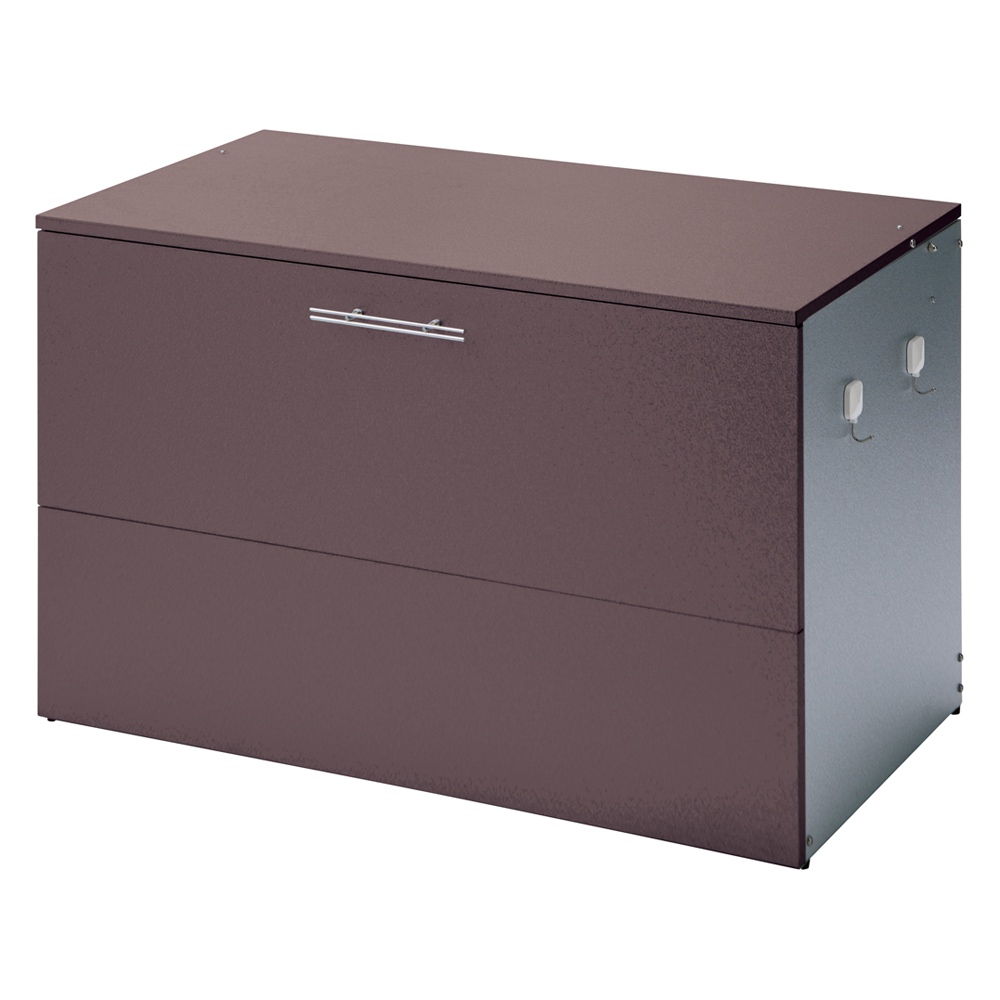 大きく開くガルバ製ゴミ保管庫 幅100奥行56cm ペール3個付き 保管庫 H91214