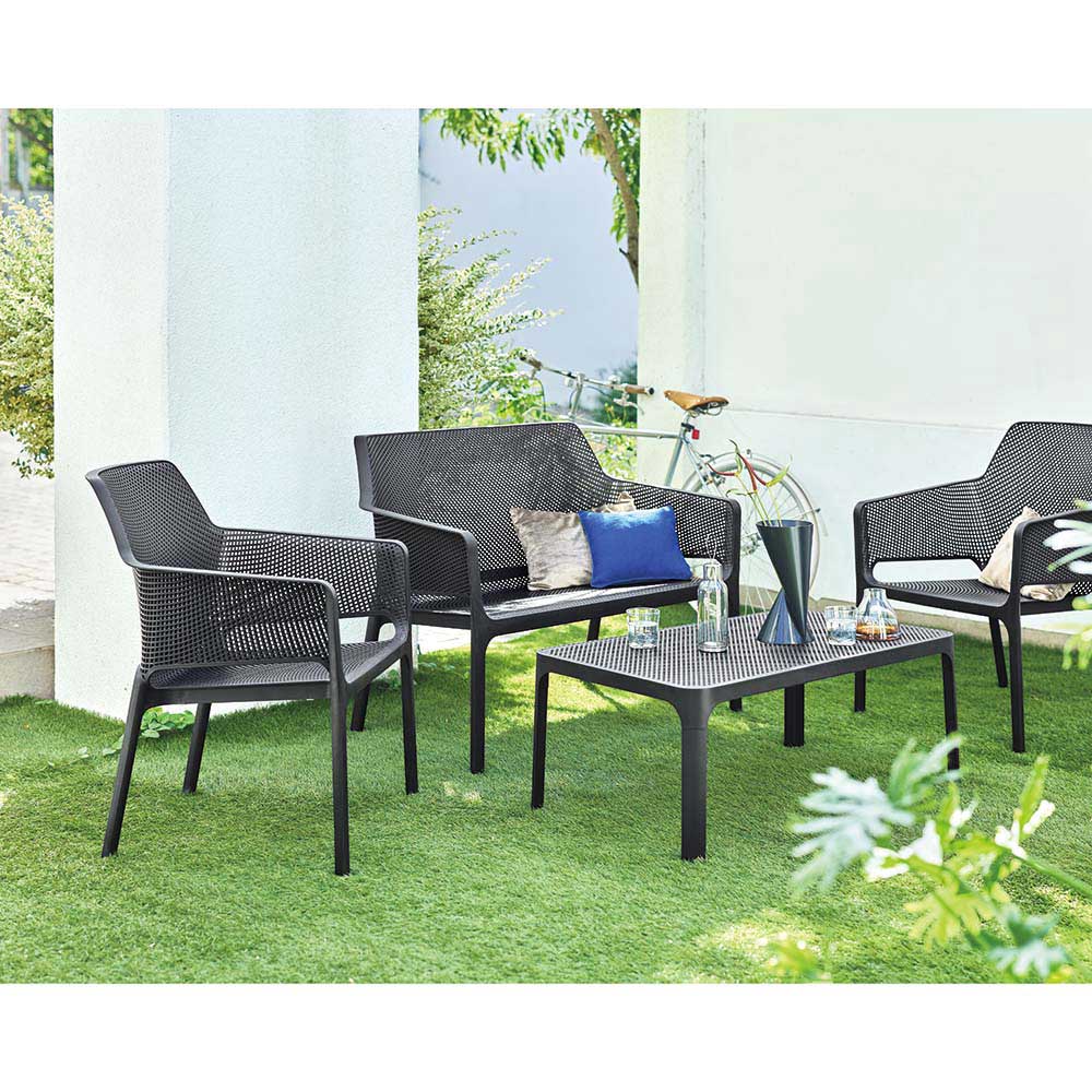 NARDI/ナルディ カフェテーブル＆ラウンジチェア 4点セット ガーデンファニチャーセット ガーデンファニチャー H91306