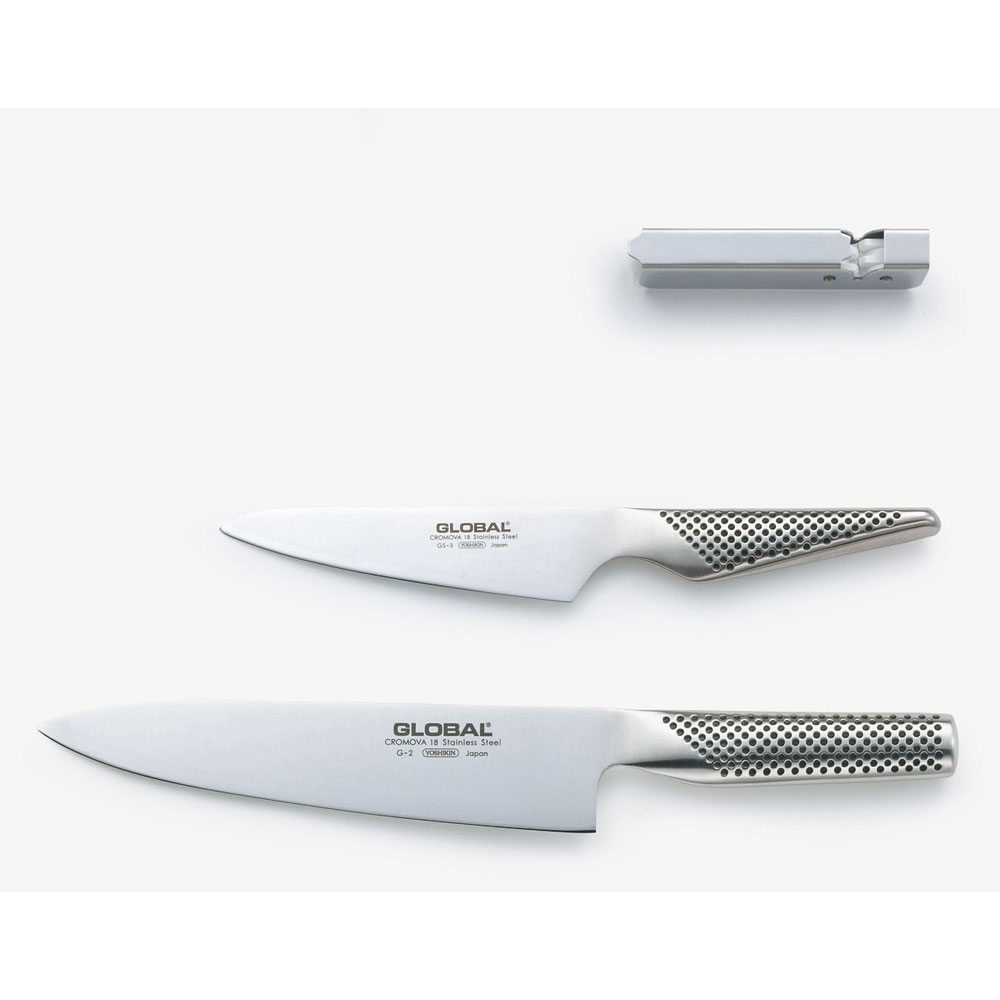 GLOBAL/グローバル 牛刀20cm+ペティ13cmセット(シャープナー付き) キッチンツール H91507