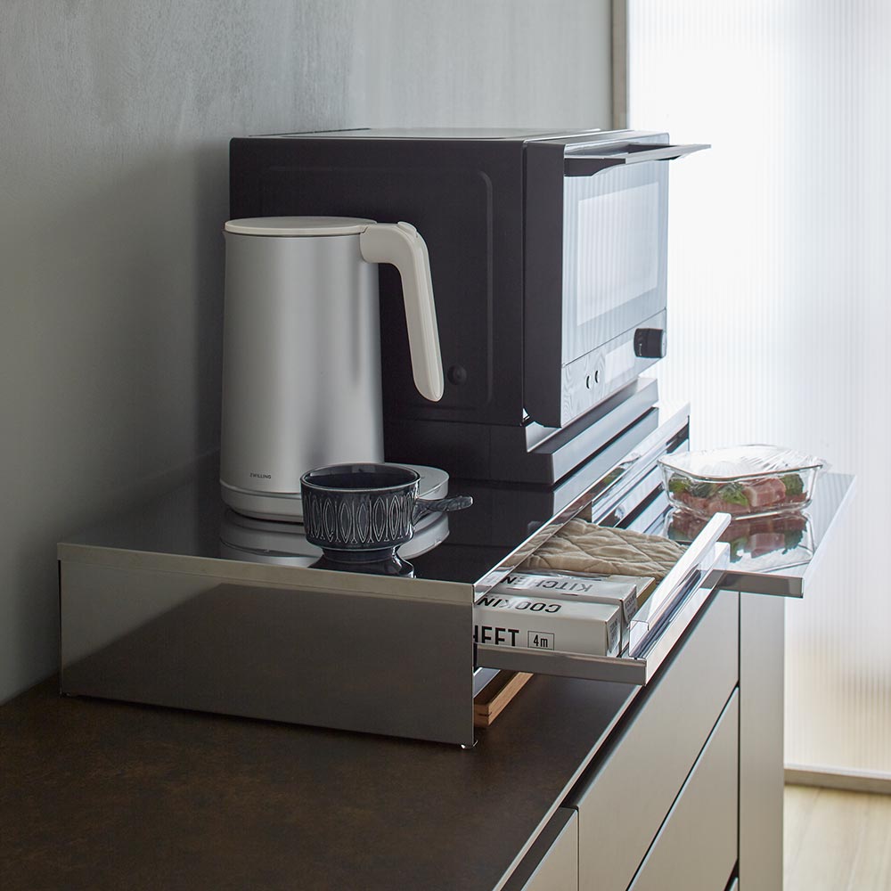 S-tena/ステナ ステンレス製 スライドテーブル付 レンジ下収納 幅55cm