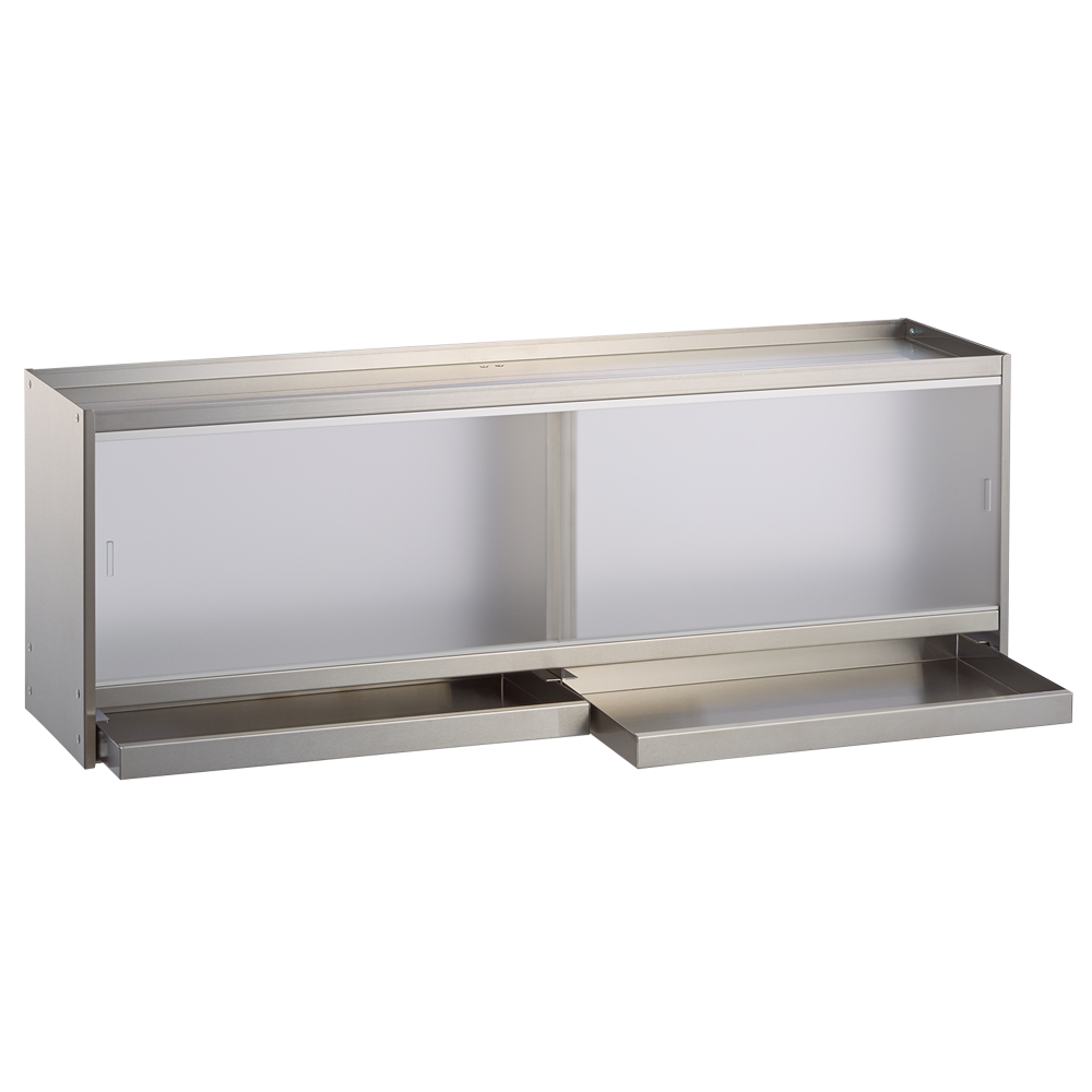 ステンレス製カウンター上収納 幅90奥行24cm 引き出し付き キッチンカウンター上収納 キッチン収納 H91767