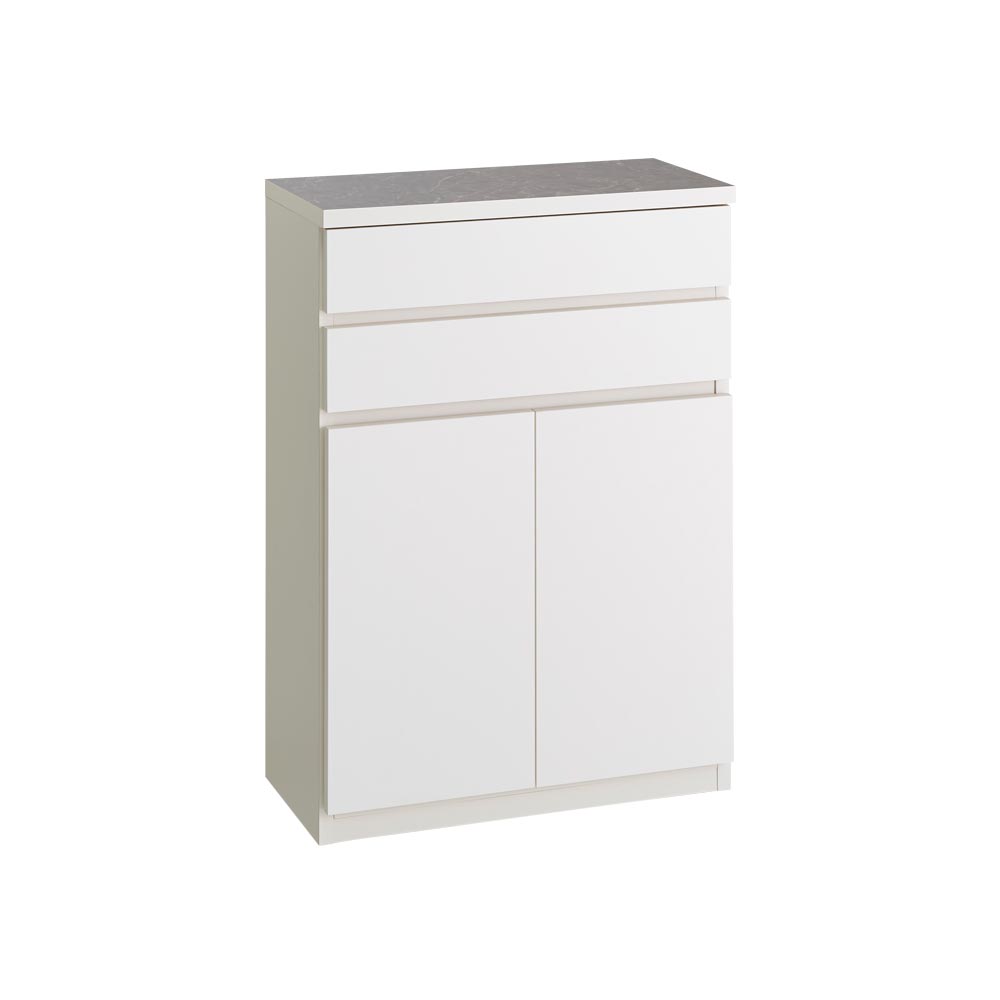 Granite/グラニト キャスター付き間仕切りワゴン 幅60奥行30高さ85cm 扉収納タイプ キッチン 収納カート キッチン収納 H91919