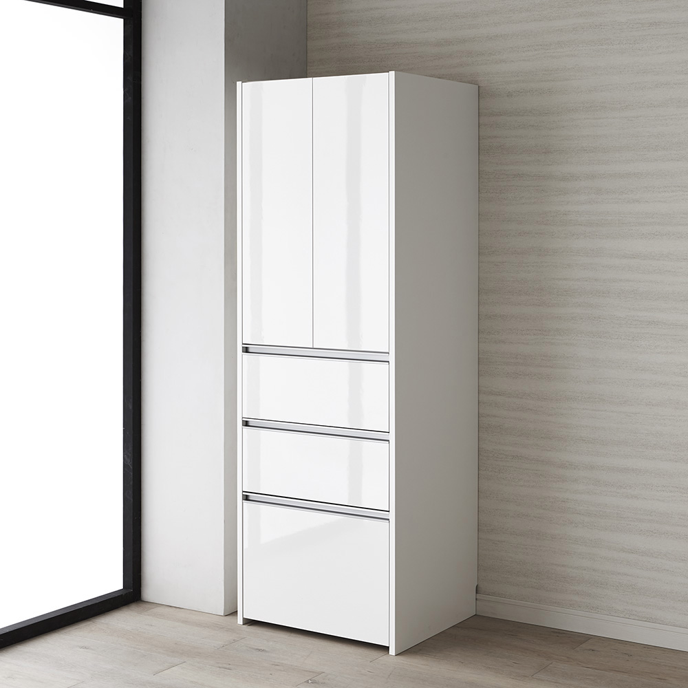 Ymir/ユミル 隠せるストッカー 幅60奥行55cm高さ178cm キッチンストッカー 隙間収納 キッチン収納 H92013