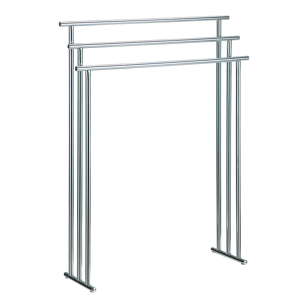 スリムステンレスタオルハンガー 3連 バスタオルスタンド ハンガー バス用品 バスマット H92234